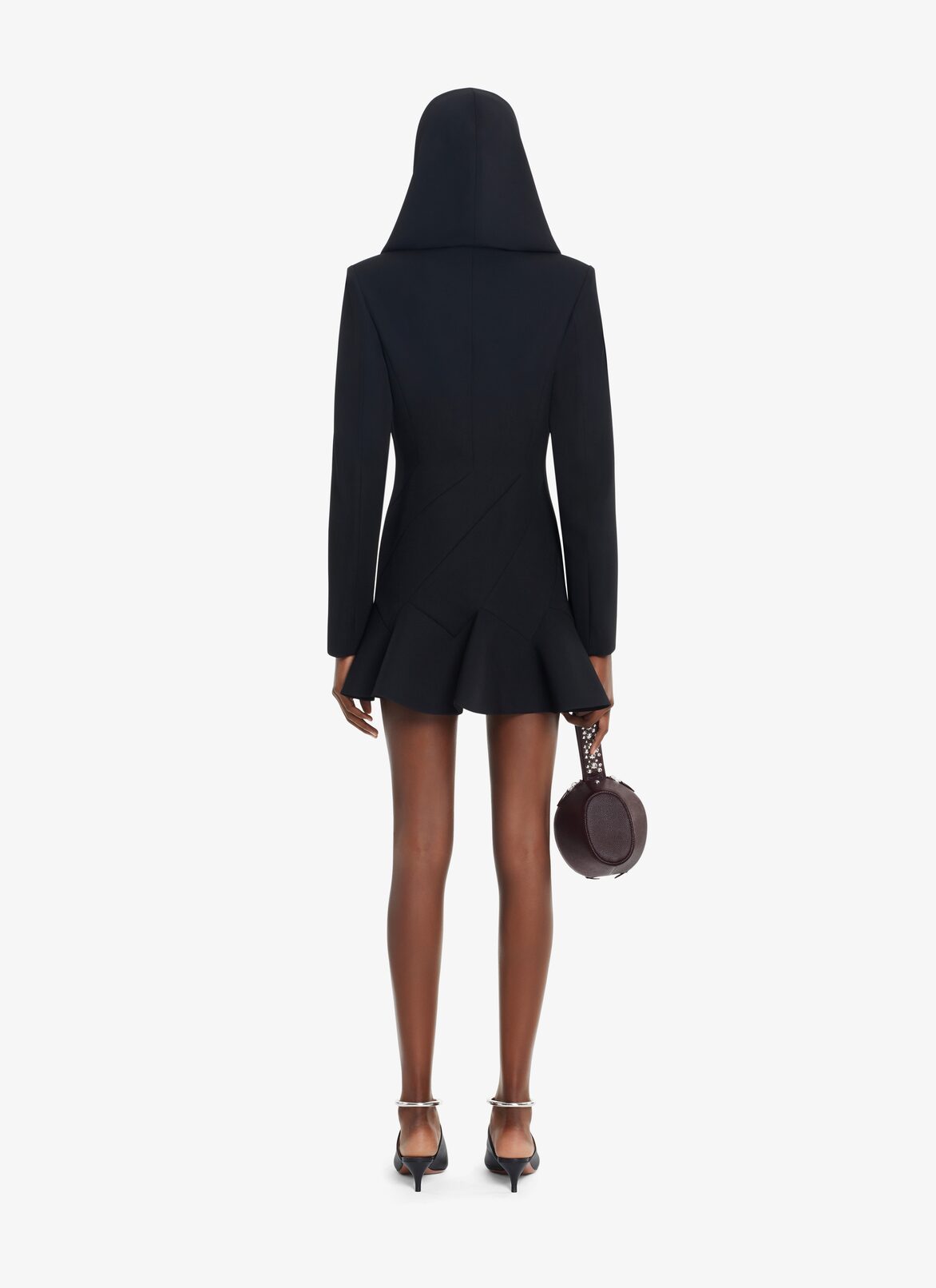 HOODED TAILORED DRESS ALAÏA BLACK HOODED TAILORED DRESS